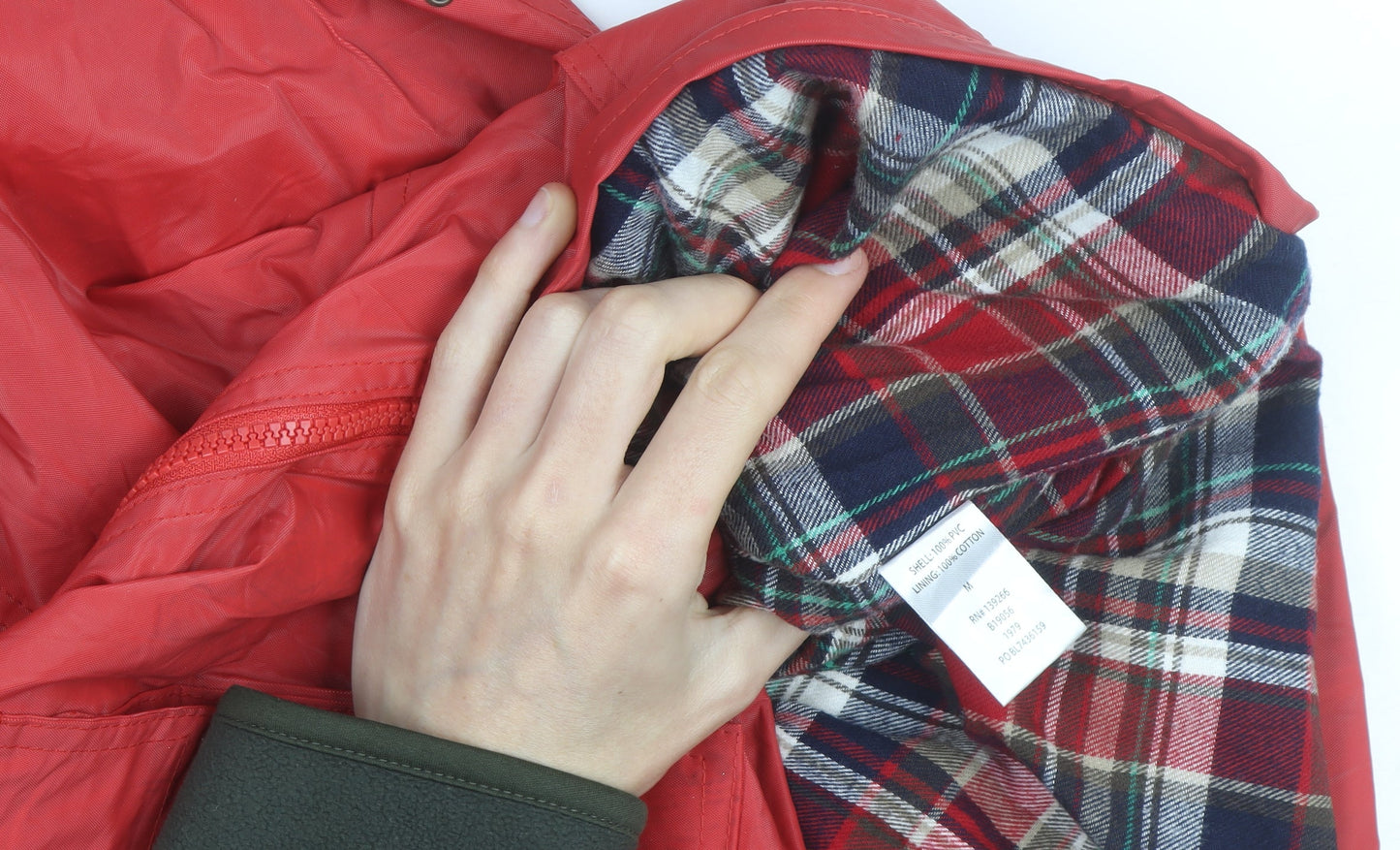 JG Hook Womens Red Hooded Waterproof Rain Coat Jacket M