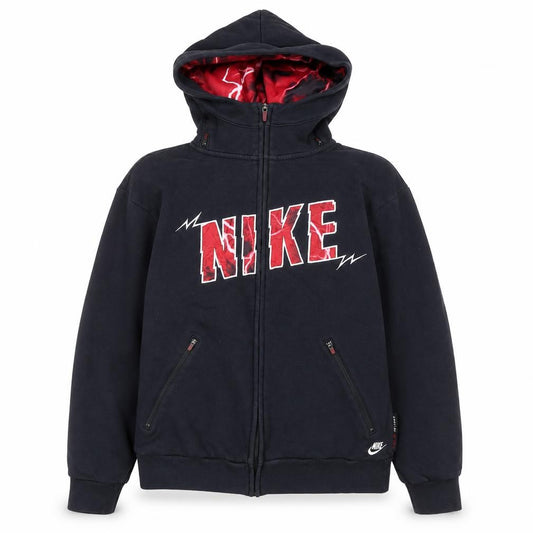 Nike Men's Black Full Zip Hoodie M Red Lined Sportswear