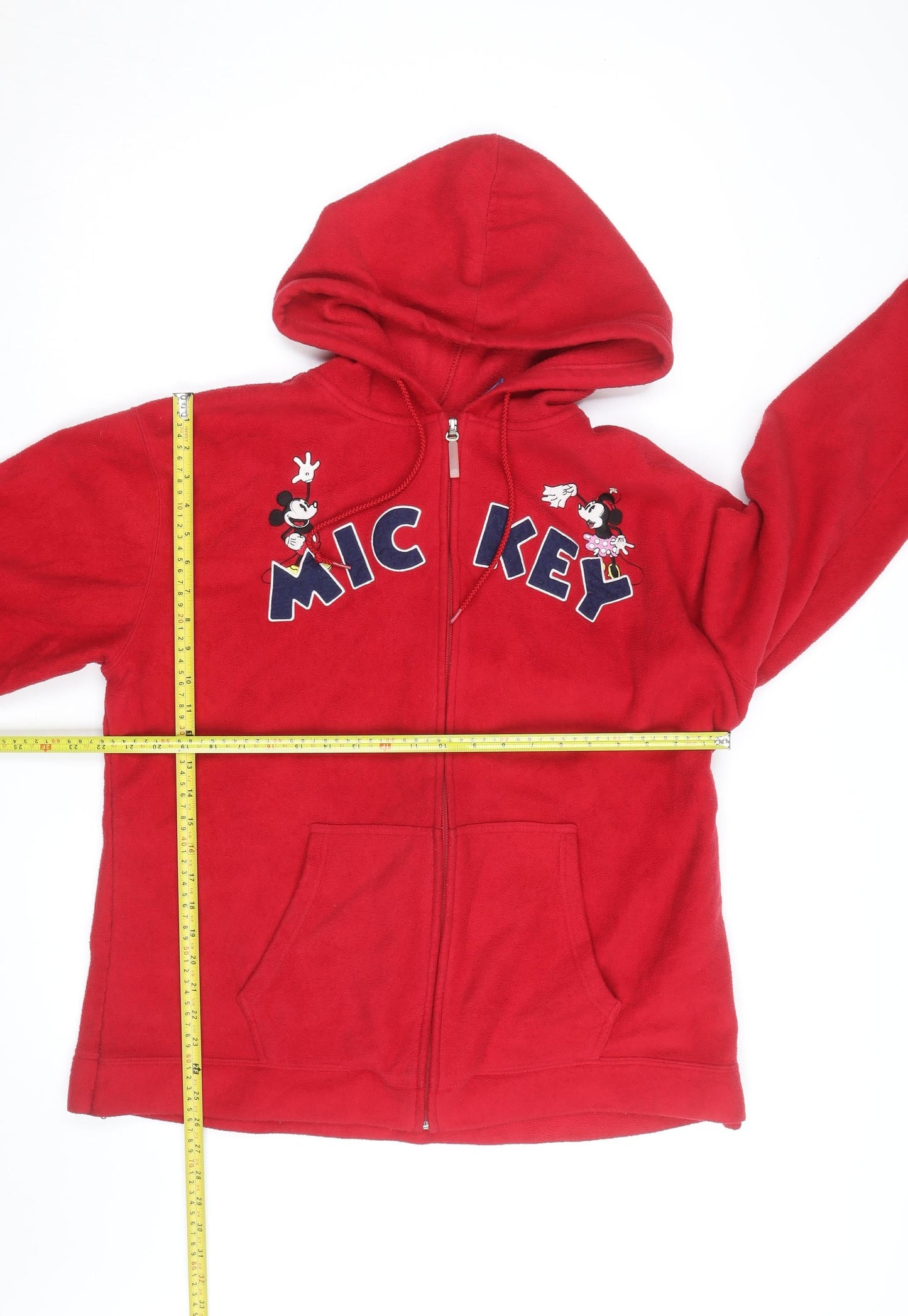 Disney Women Red Mickey Full Zip Fleece Hoodie 2XL