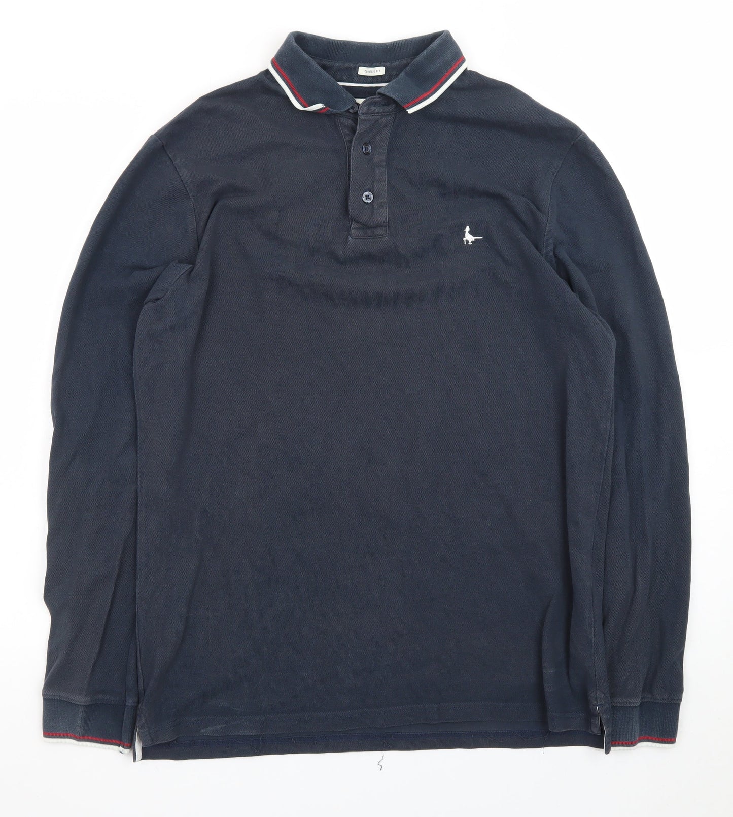 Jack Wills Men's Navy Long Sleeve Polo T-Shirt Size M Cotton Classic Fit