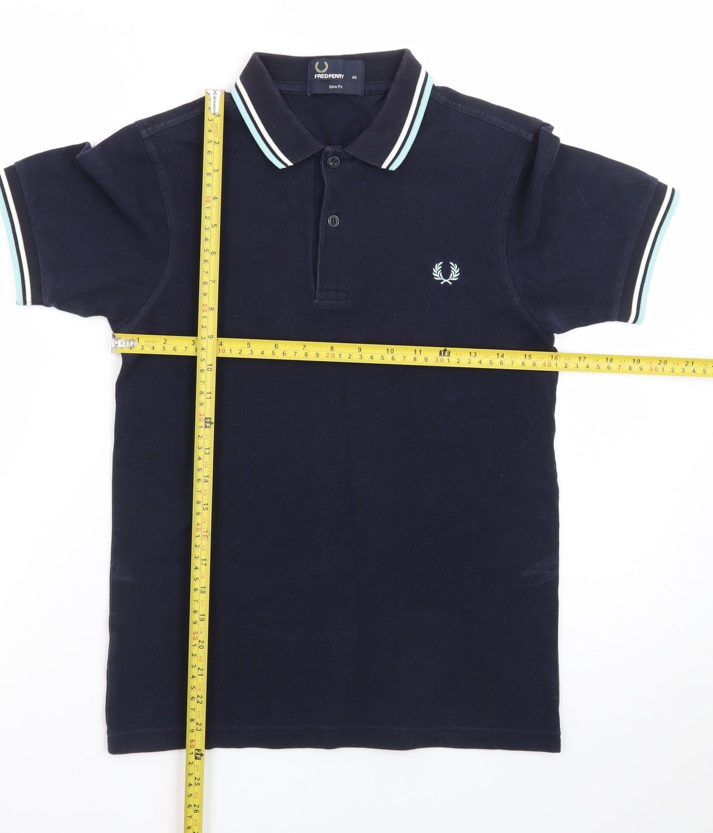 Fred Perry Men's Blue Slim Fit Polo Shirt XS Cotton