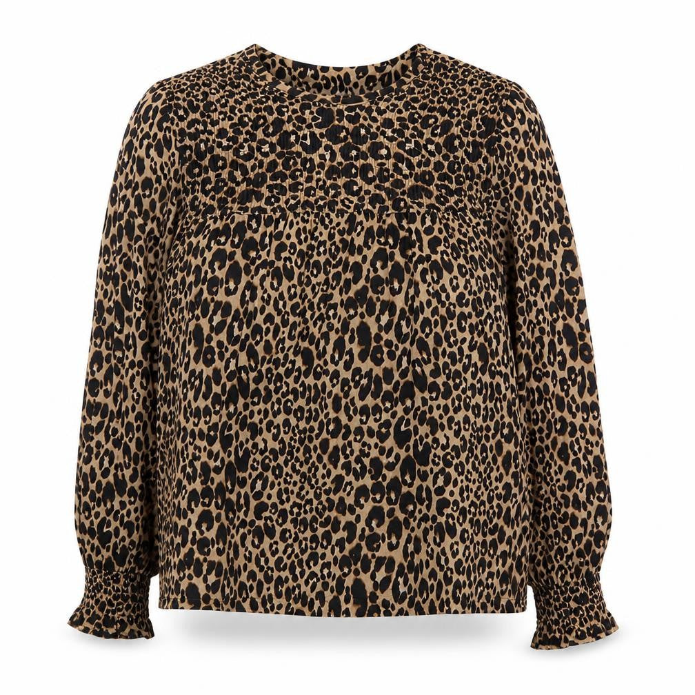 Next Women’s Brown Leopard Print Long Sleeve Tunic Blouse Size 12