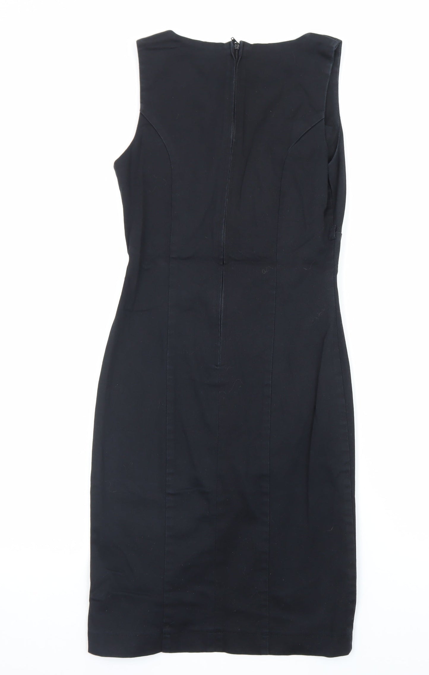 Orsay Women's Black Sheath Dress Size 6 Sleeveless Knee Length