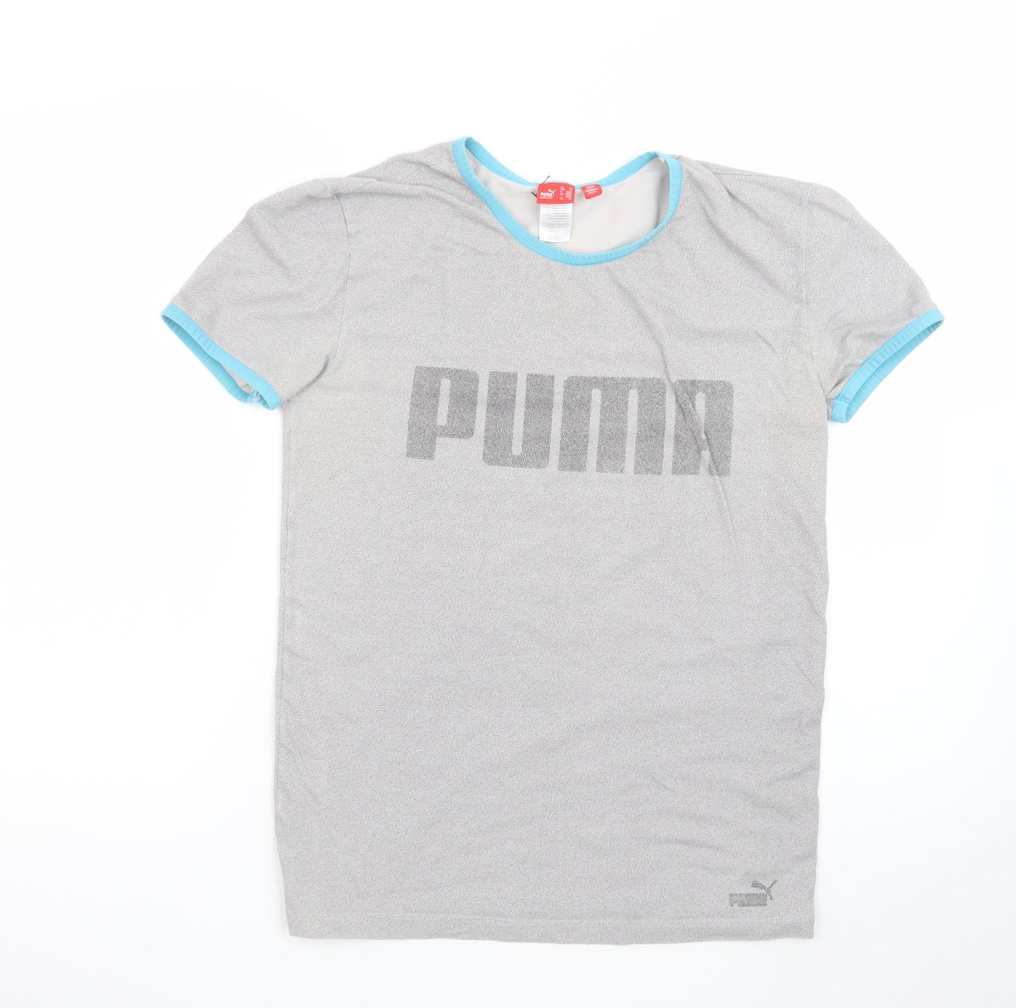 Puma Men's Grey Short Sleeve Crew Neck Logo T-Shirt Size M