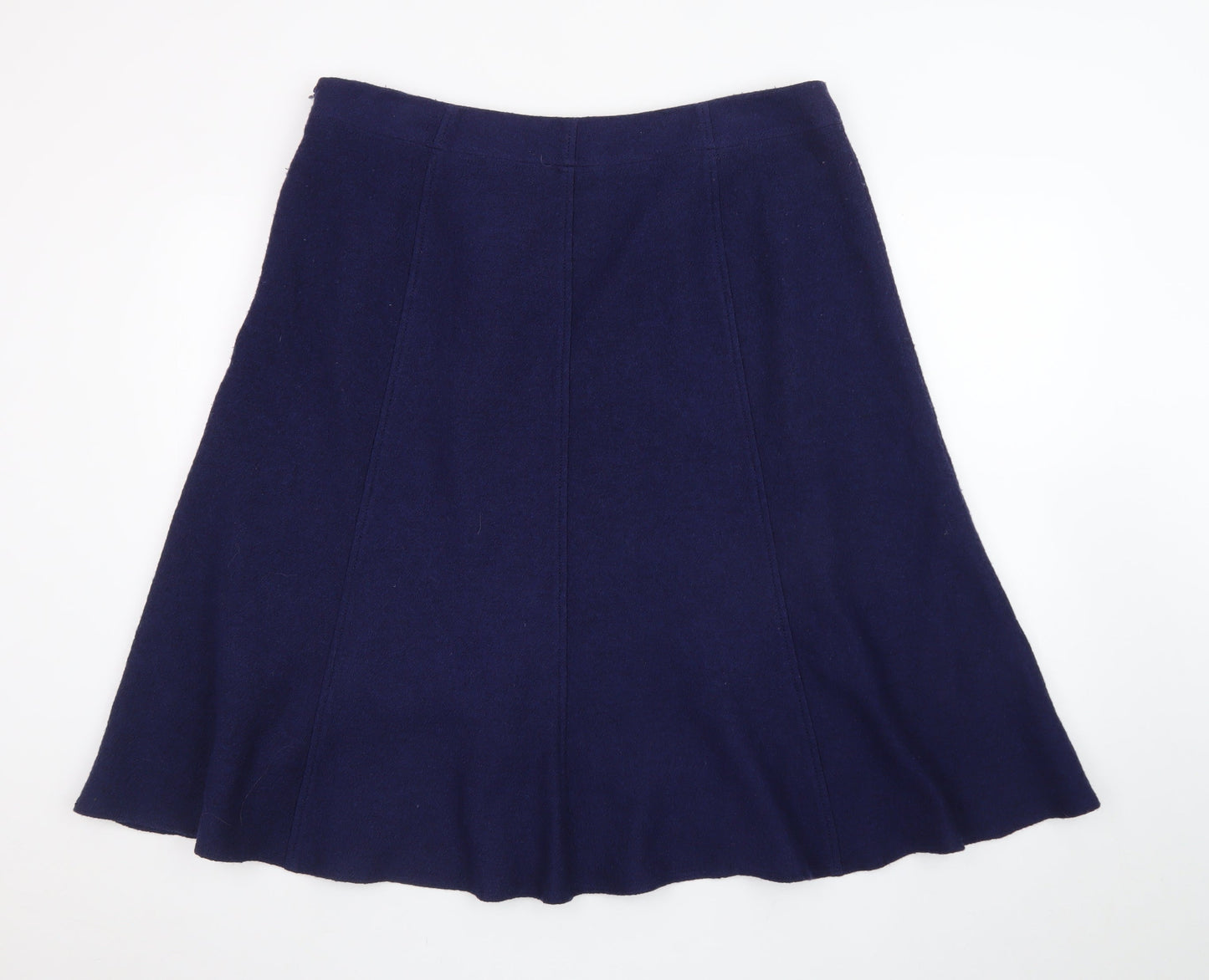 Marks and Spencer Per Una Womens Navy A-Line Midi Skirt Size 16 Wool Blend