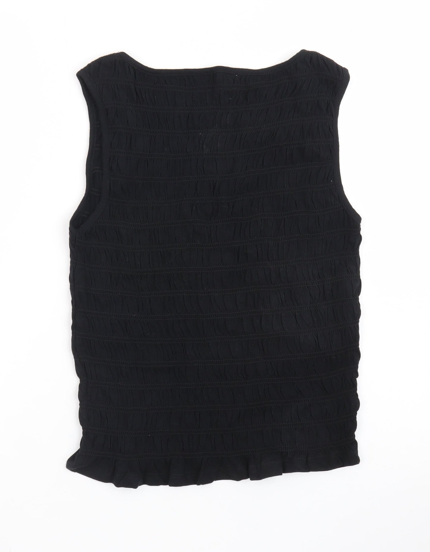 New Look Women's Black Sleeveless Button Blouse UK 12