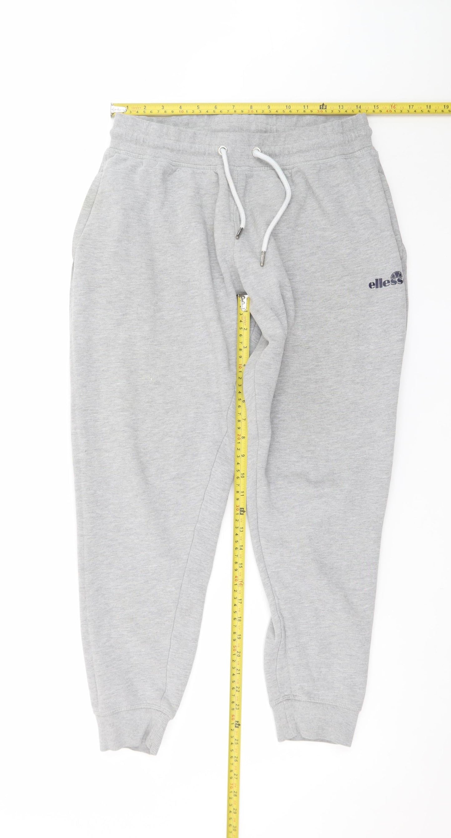 Ellesse Men's Grey Jogger Trousers L Regular Fit Casual Fleece
