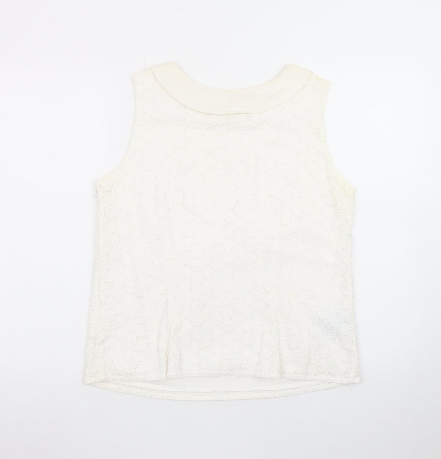 Boden Women's Ivory Sleeveless Lace Blouse Size 14