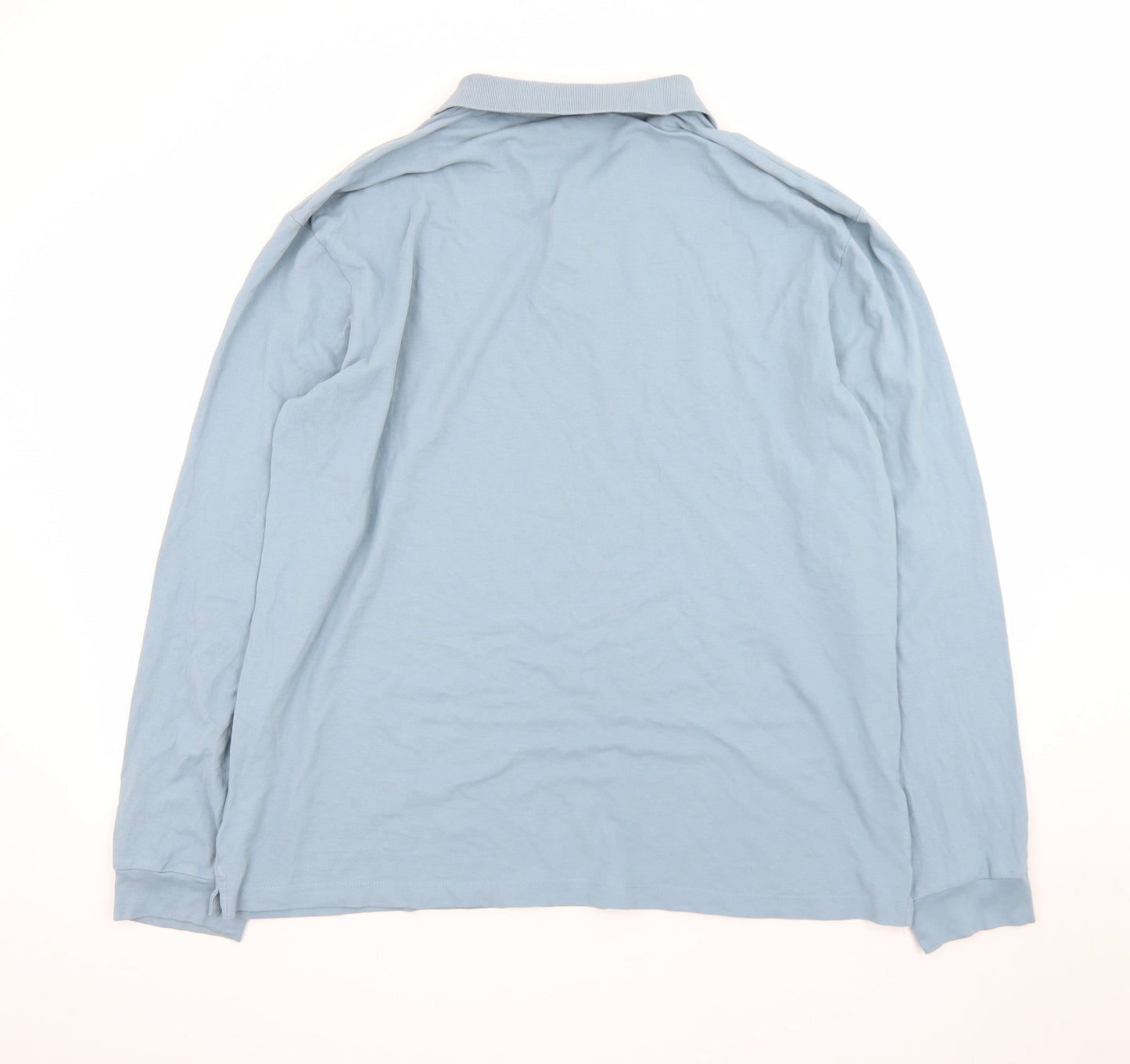 Next Men’s Blue Long Sleeve Cotton Polo Shirt XL Regular Fit