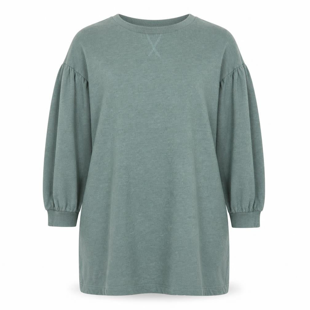 Front view of AND/OR Women’s Green Cotton T-Shirt Dress, size UK 20