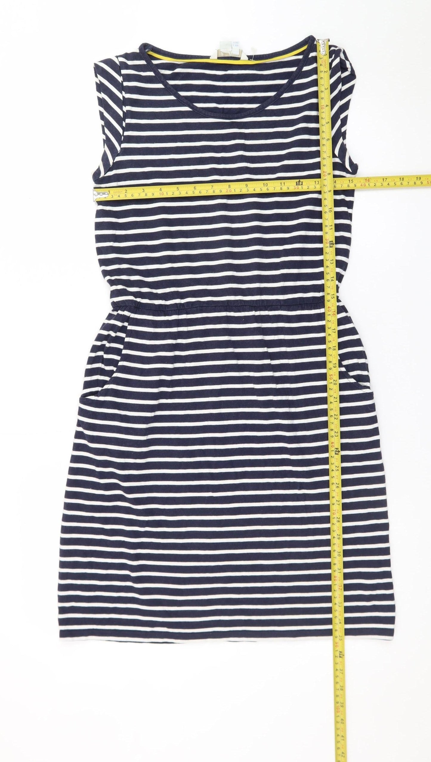 Boden Womens Blue Striped Cotton T-Shirt Dress Size 8