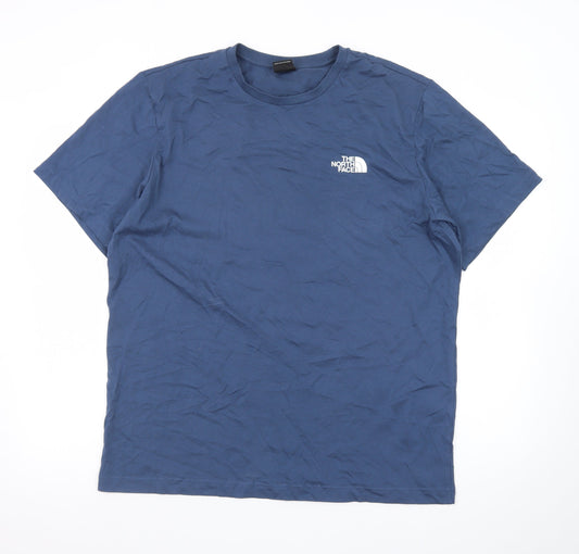 The North Face Men's Blue Graphic Logo Regular Fit Polo L