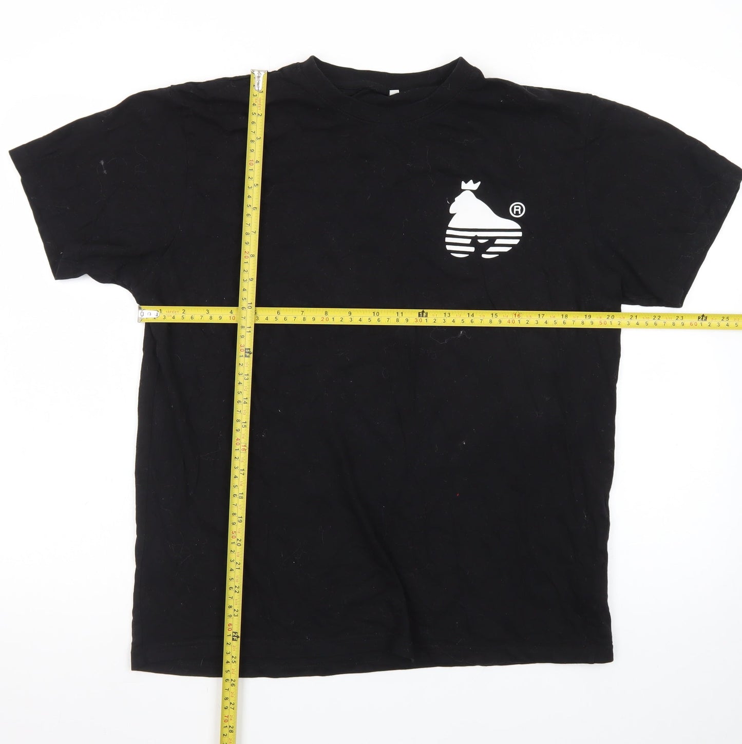 Money Men's Black Cotton Large T-Shirt with Crown Logo Print