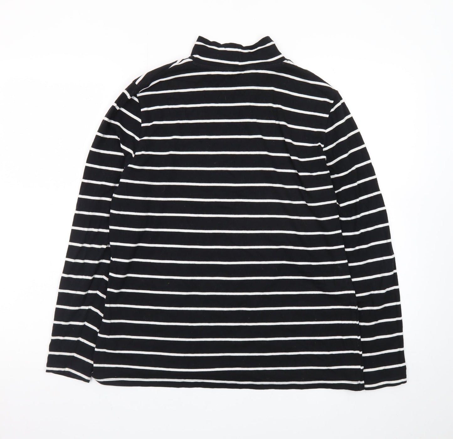 Marks and Spencer Women’s Black Striped Roll Neck Long Sleeve Top Size 16