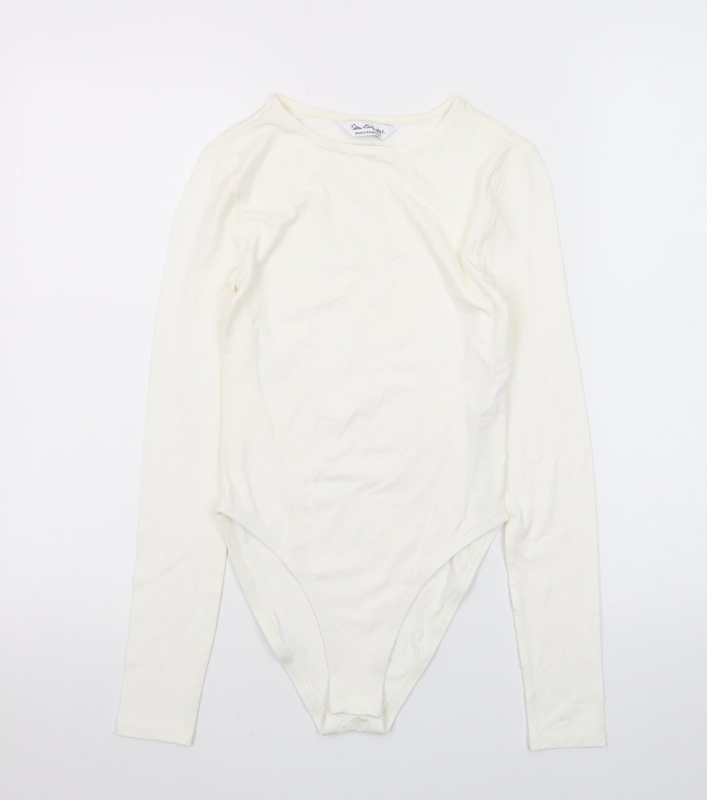 Miss Selfridge Women’s Ivory Long Sleeve Slim Fit Bodysuit UK 8