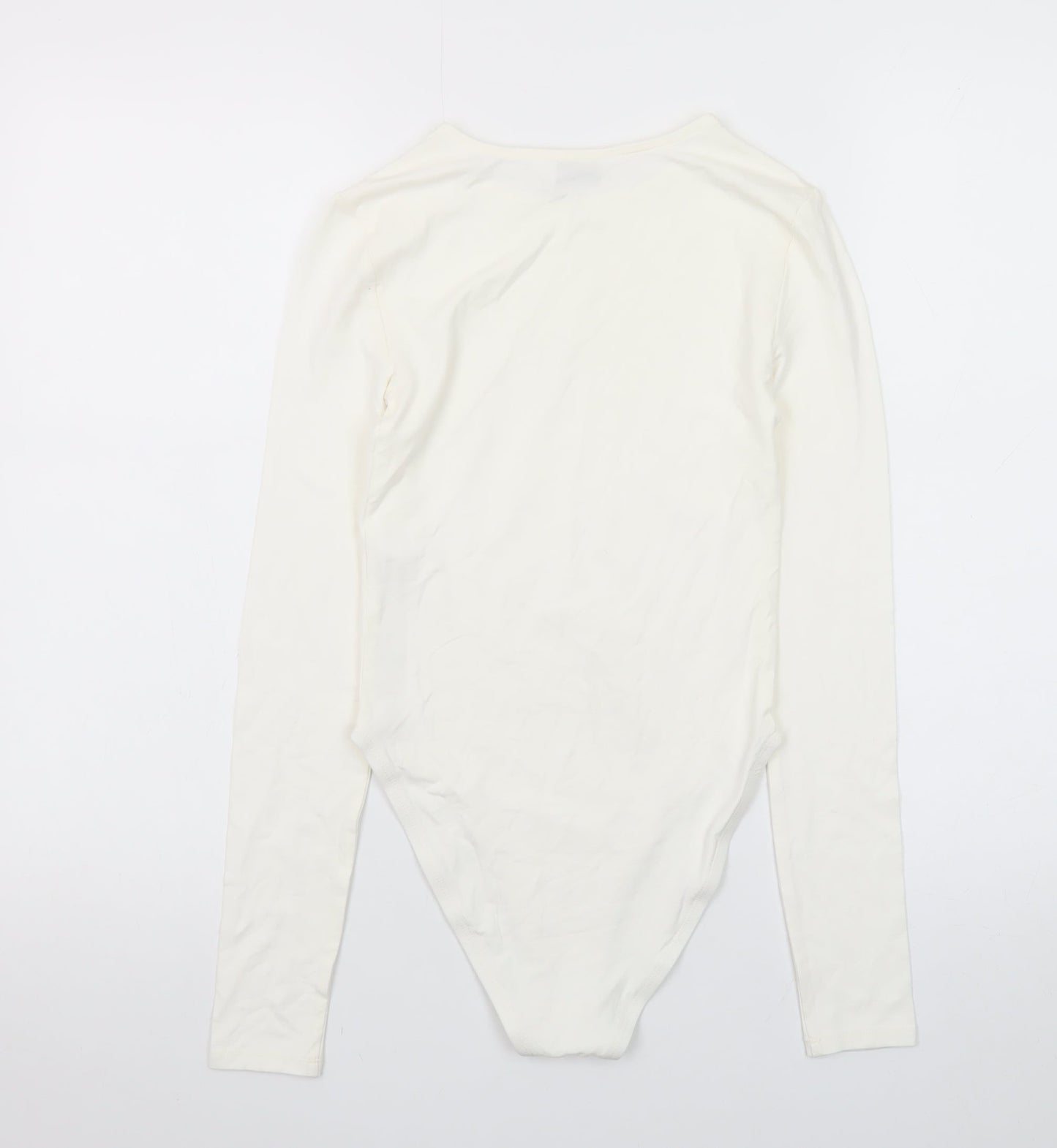 Miss Selfridge Women’s Ivory Long Sleeve Slim Fit Bodysuit UK 8