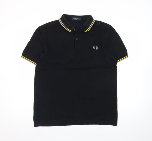 Fred Perry Men's Black M Slim Fit Cotton Polo Shirt