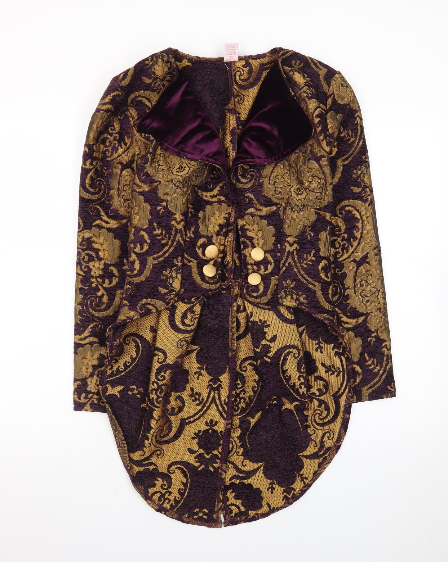 Roma Costume Women's Purple Gold Brocade Military Jacket S Steampunk Style