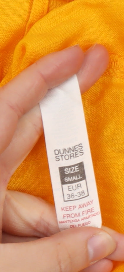 Dunnes Stores Women's Yellow Linen Tunic Blouse Size S