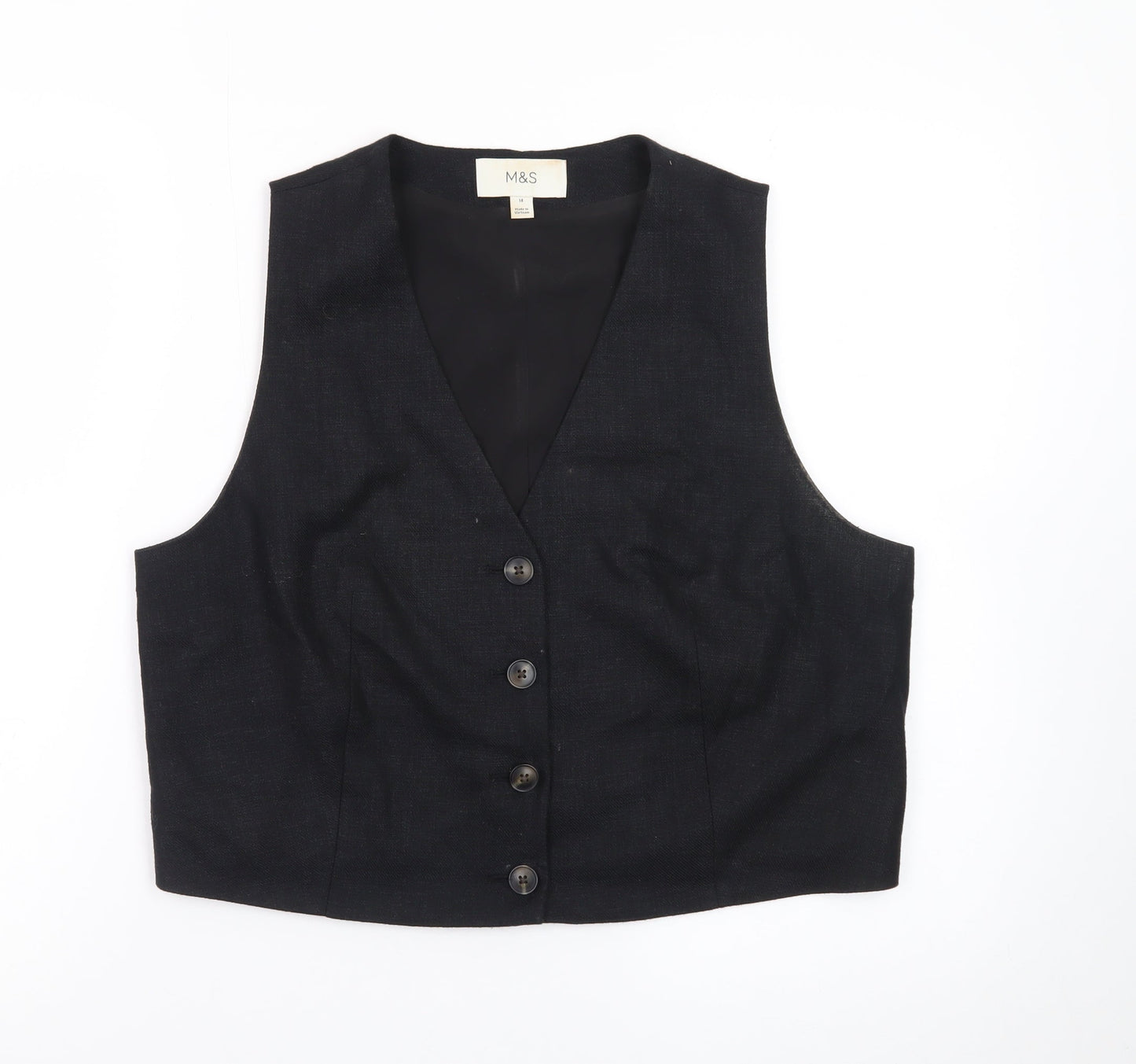 Marks and Spencer Women's Black Size 14 Suit Waistcoat Classic Lined