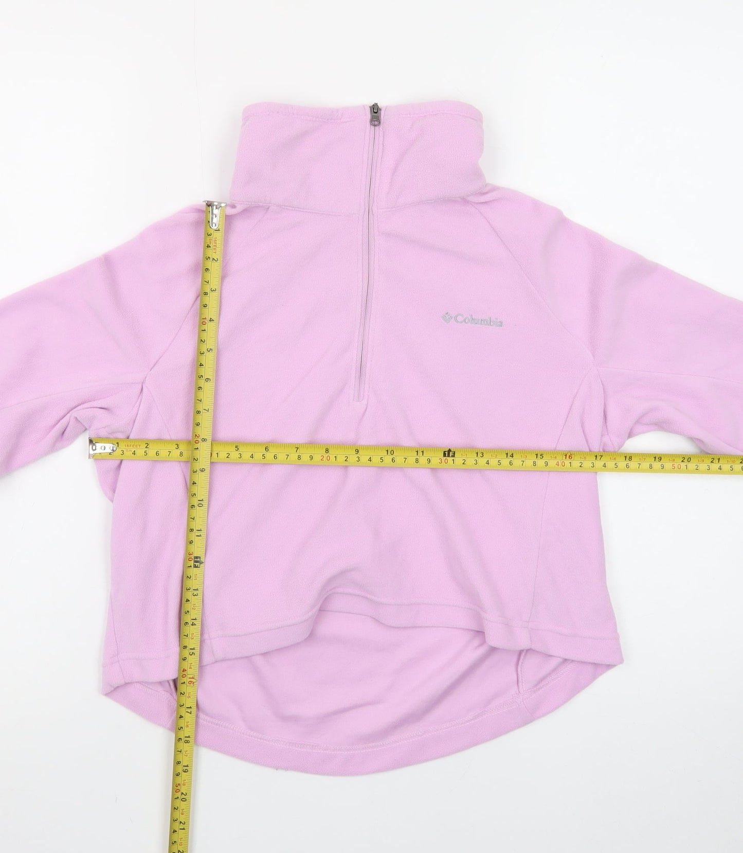 Columbia Women Pink Fleece Pullover Half Zip Sweatshirt Size S