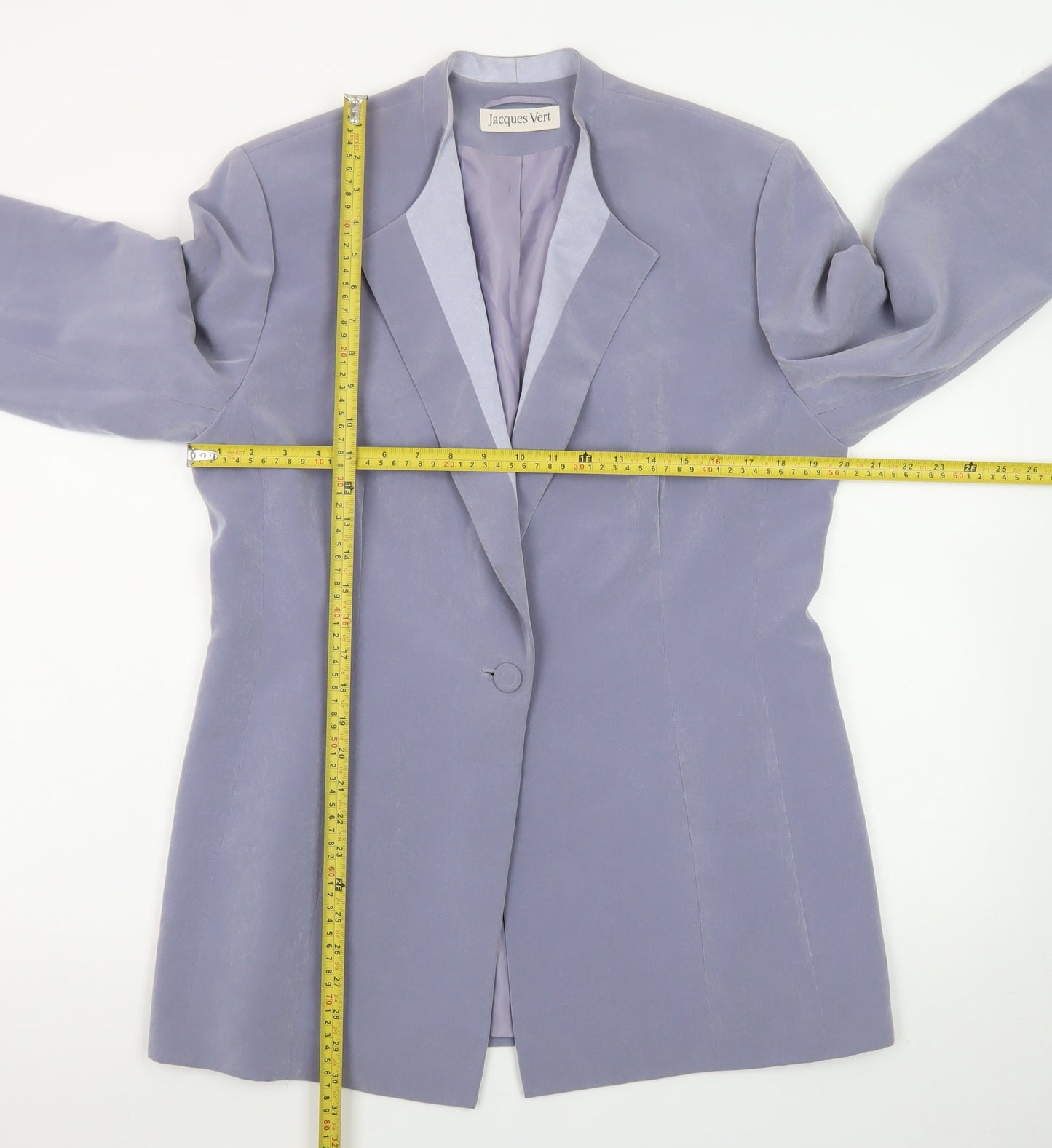 Jacques Vert Women's Lilac Single-Breasted Long Blazer Size 16
