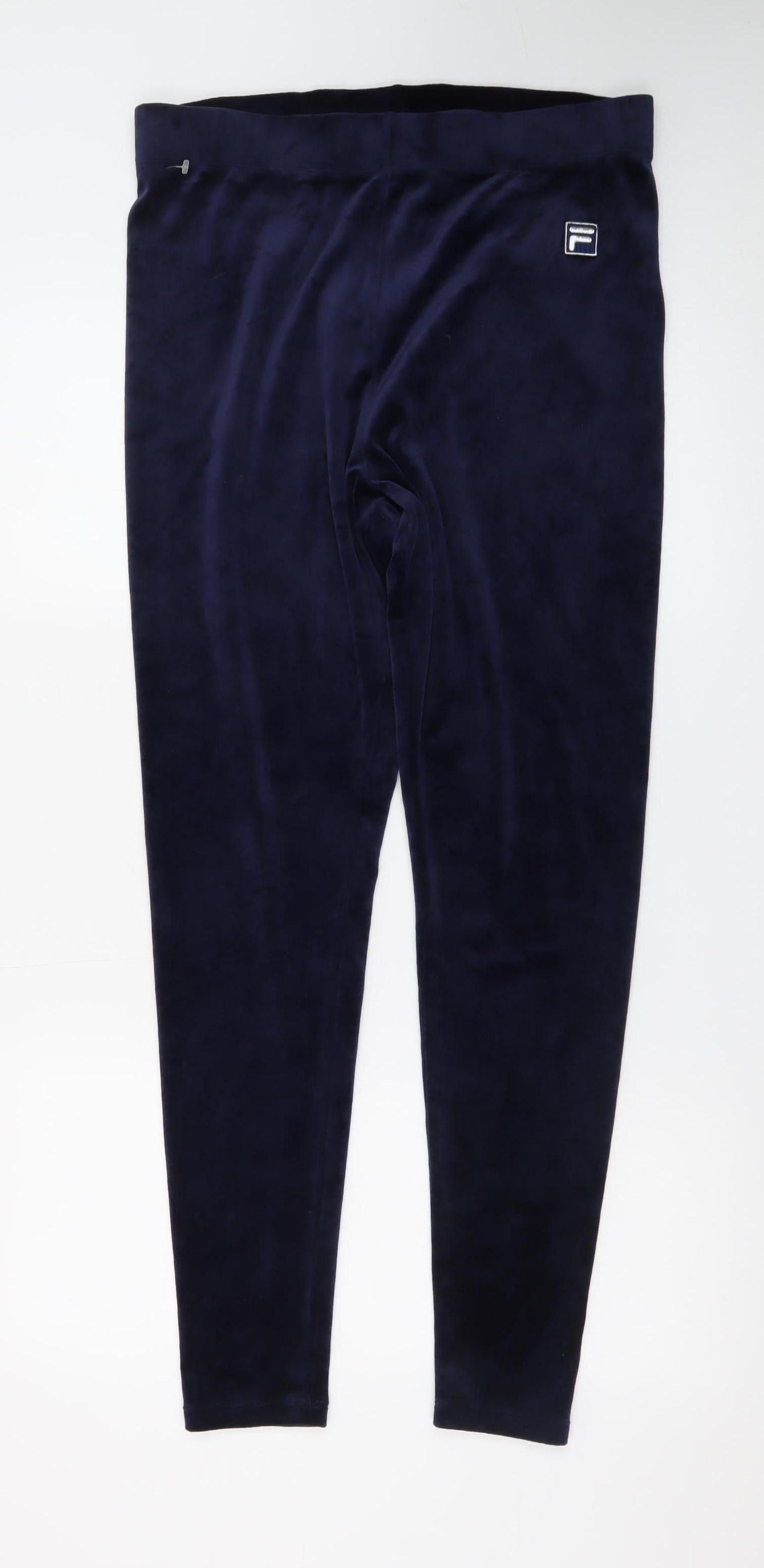Fila Women's Blue Velour Leggings XL Sports Comfort Fit