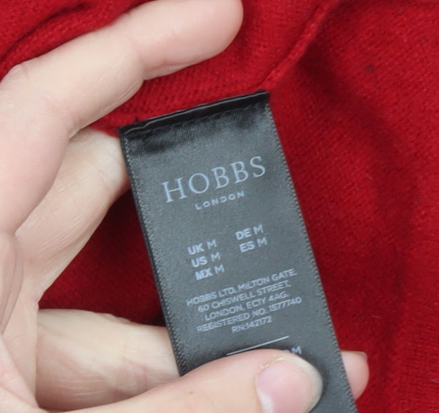 Hobbs Women's Red Roll Neck Wool Jumper Size M