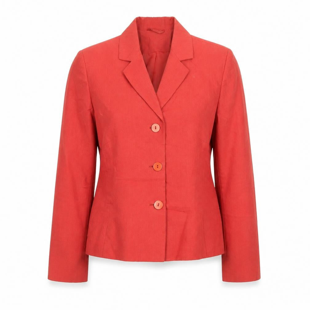 Principles Petite Red Linen Blend Single-Breasted Blazer Size 10