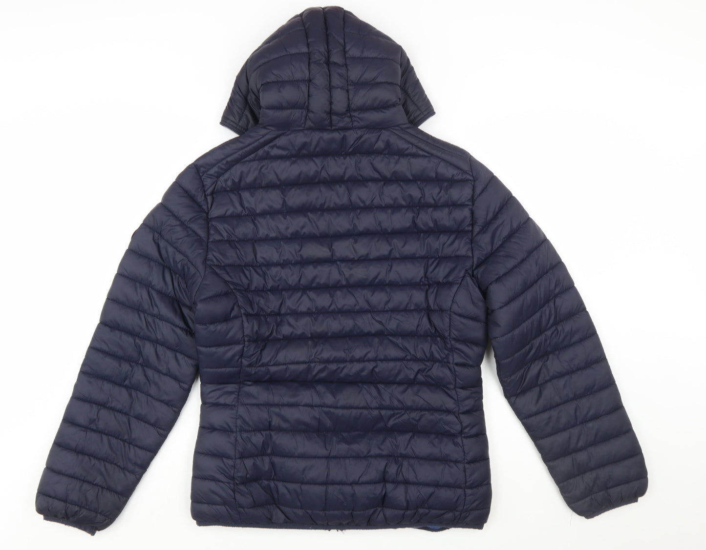 Geographical Norway Women's Blue Hooded Puffer Jacket UK 18