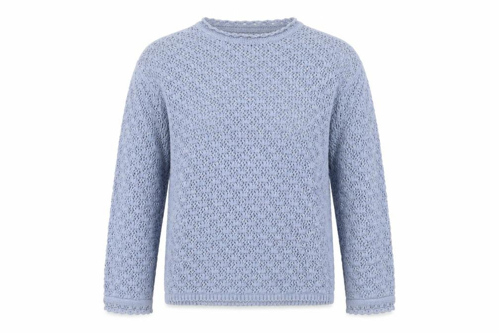 Marks and Spencer Womens Blue Open-Knit Cotton Blend Jumper Size L