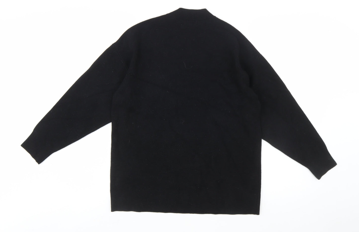 MNG Women's Black Crew Neck Knit Pullover Jumper Medium