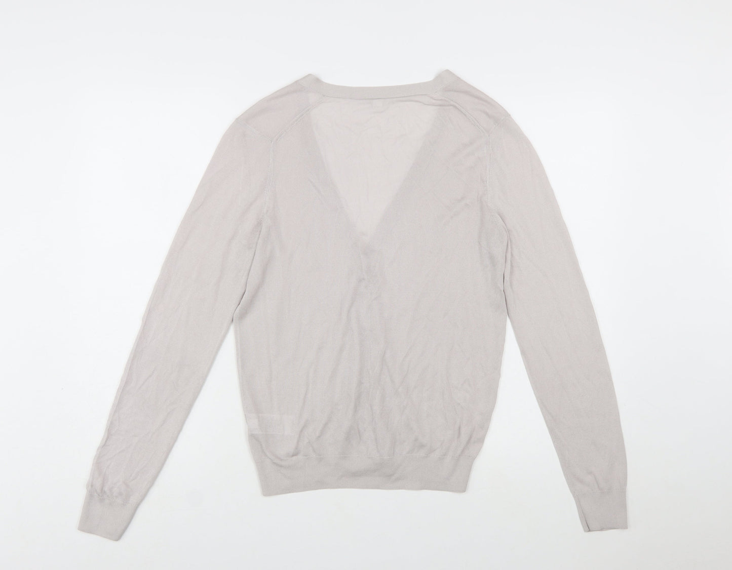Uniqlo Women Beige V-Neck Long Sleeve Button Cardigan XL