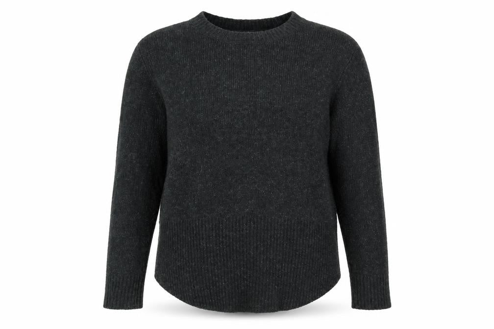 Pull & Bear Women Grey Wool Blend Crew Neck Pullover Jumper Size 12