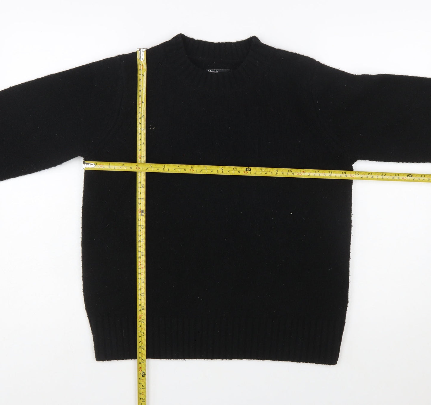 Friends Like These Womens Black Embroidered Wool Blend Jumper UK 10