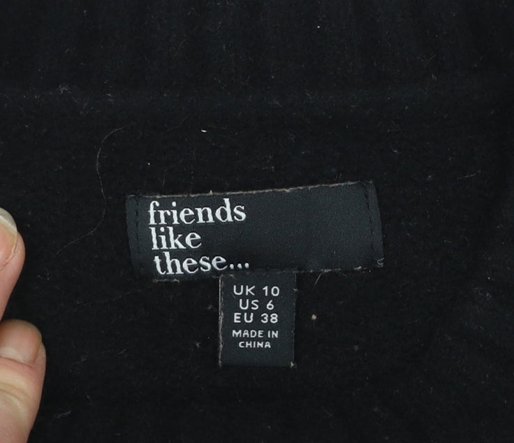 Friends Like These Womens Black Embroidered Wool Blend Jumper UK 10