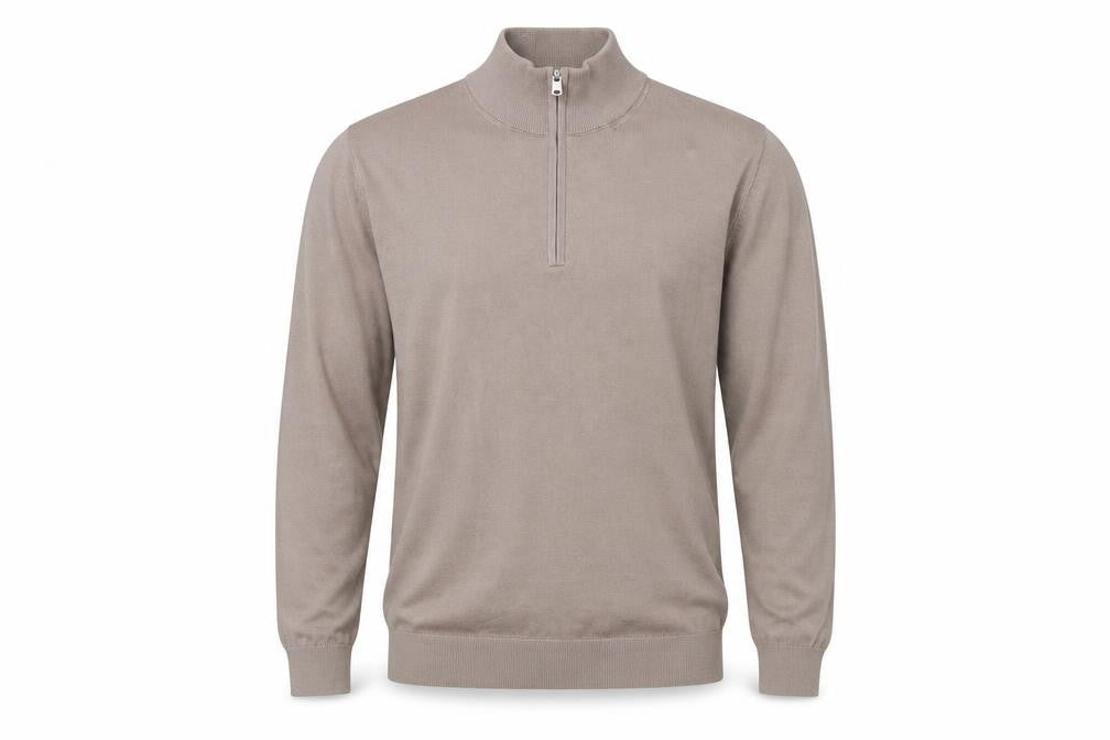 Marks and Spencer Men’s Beige Merino Wool 1/4 Zip Jumper L