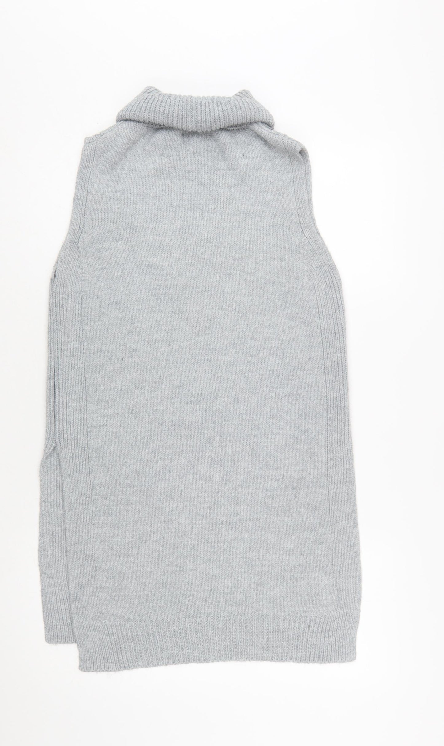 Next Women’s Grey Roll Neck Sleeveless Knit Jumper Vest Size 8