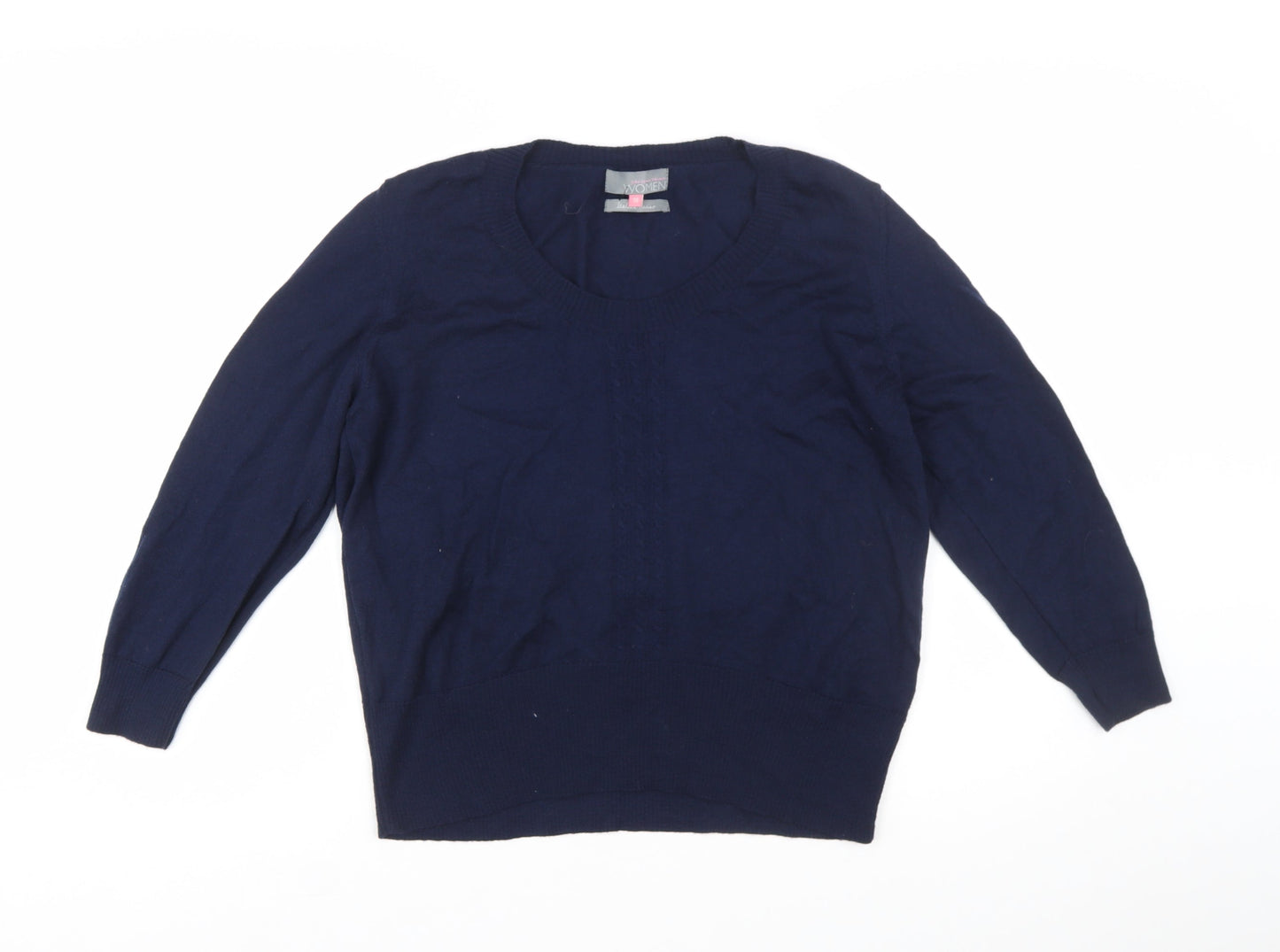 John Lewis Women Blue Merino Wool Round Neck Jumper Size 18