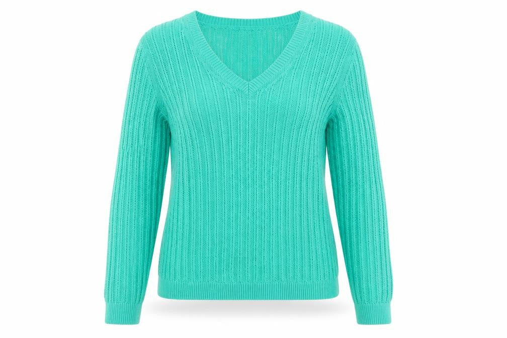 Marks & Spencer Autograph Green V-Neck Linen Women's Jumper Size 10