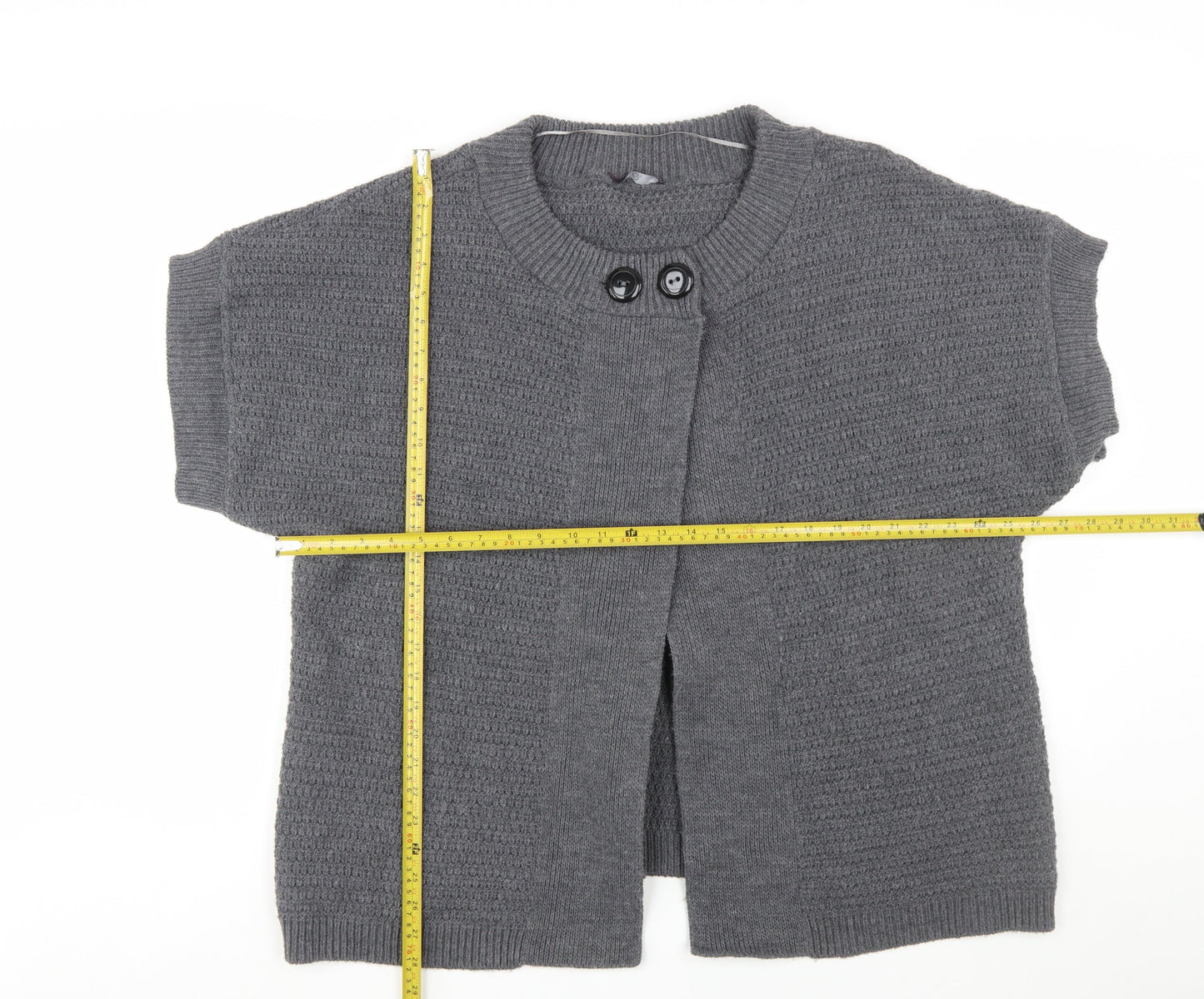 Evans Women’s Grey Short Sleeve Knit Cardigan Size 22