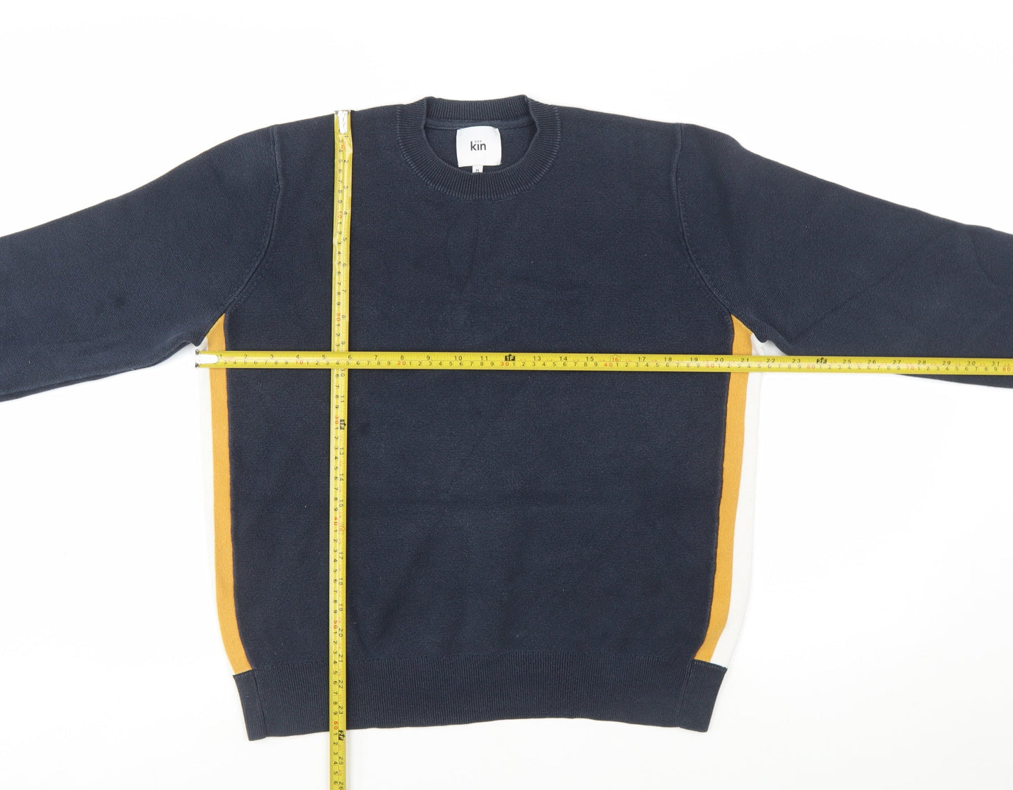 Kin Women's Blue Crew Neck Cotton Pullover Jumper Size M