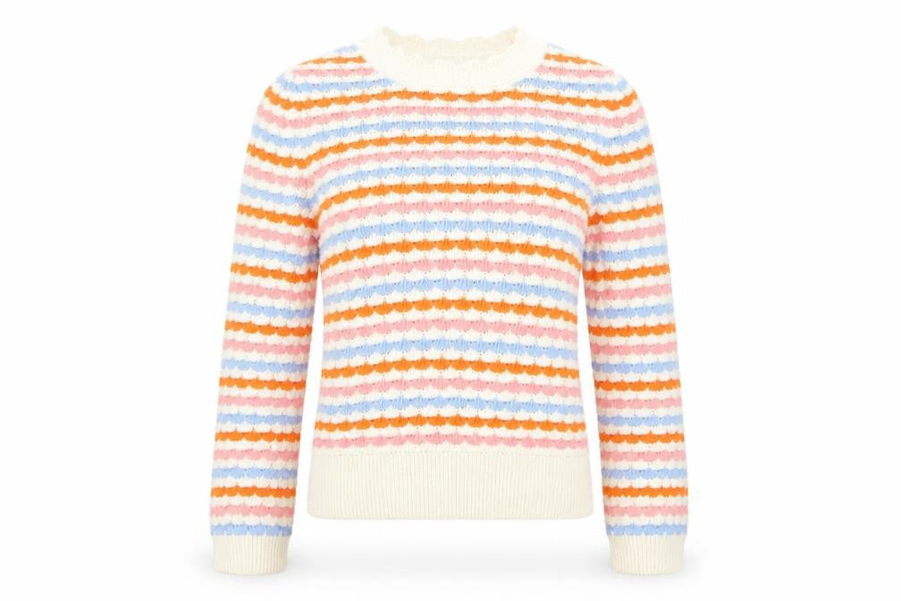 Tu Women Multicoloured Striped Knit Jumper Size 8 Pullover