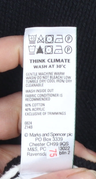 Marks and Spencer Womens Black Roll Neck Knit Jumper L