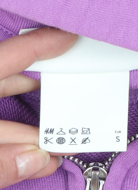 H&M Women’s Purple Cotton Full Zip Hoodie Size S