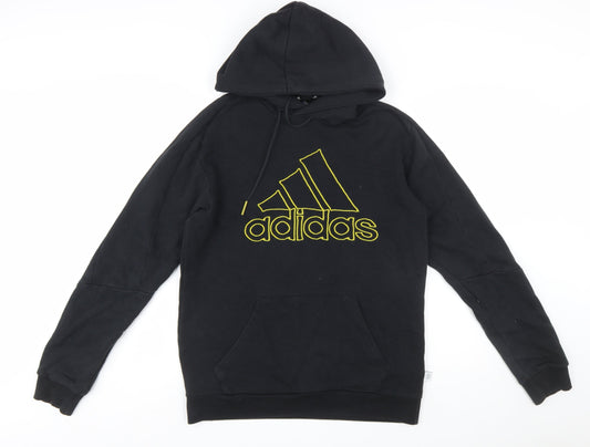 Adidas Men's Black Pullover Hoodie Small Logo Sports Fleece