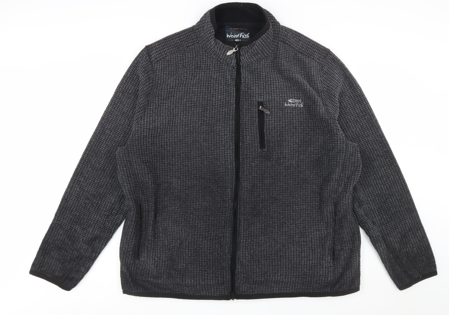 Weird Fish Men's Grey Full Zip Fleece Sweatshirt 3XL Lightweight Outdoor