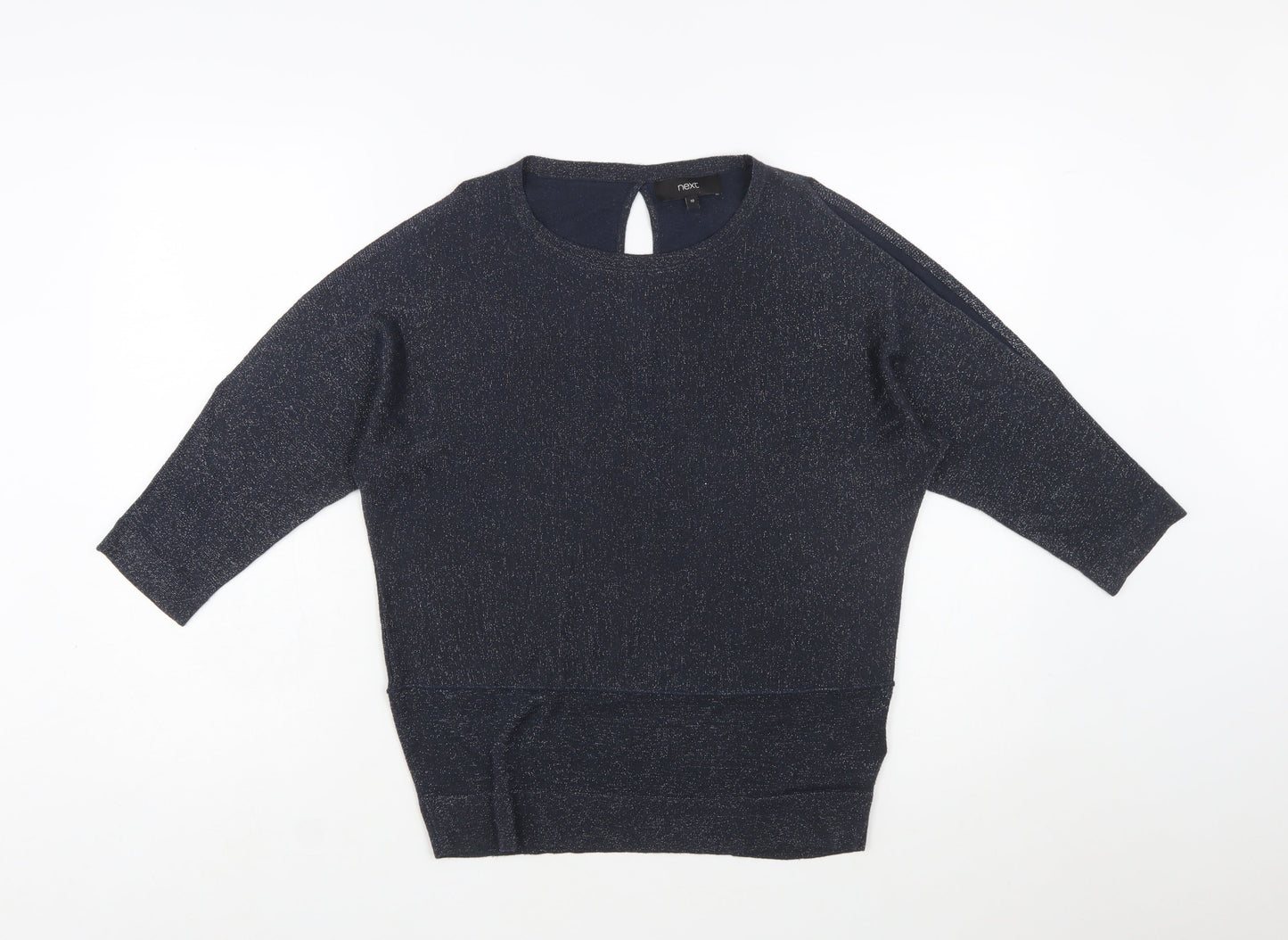 Next Women’s Blue Glitter Knit Pullover Jumper Size 10
