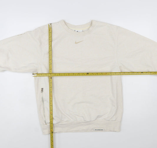 Nike Women Beige Dri-Fit Pullover Sweatshirt Size S