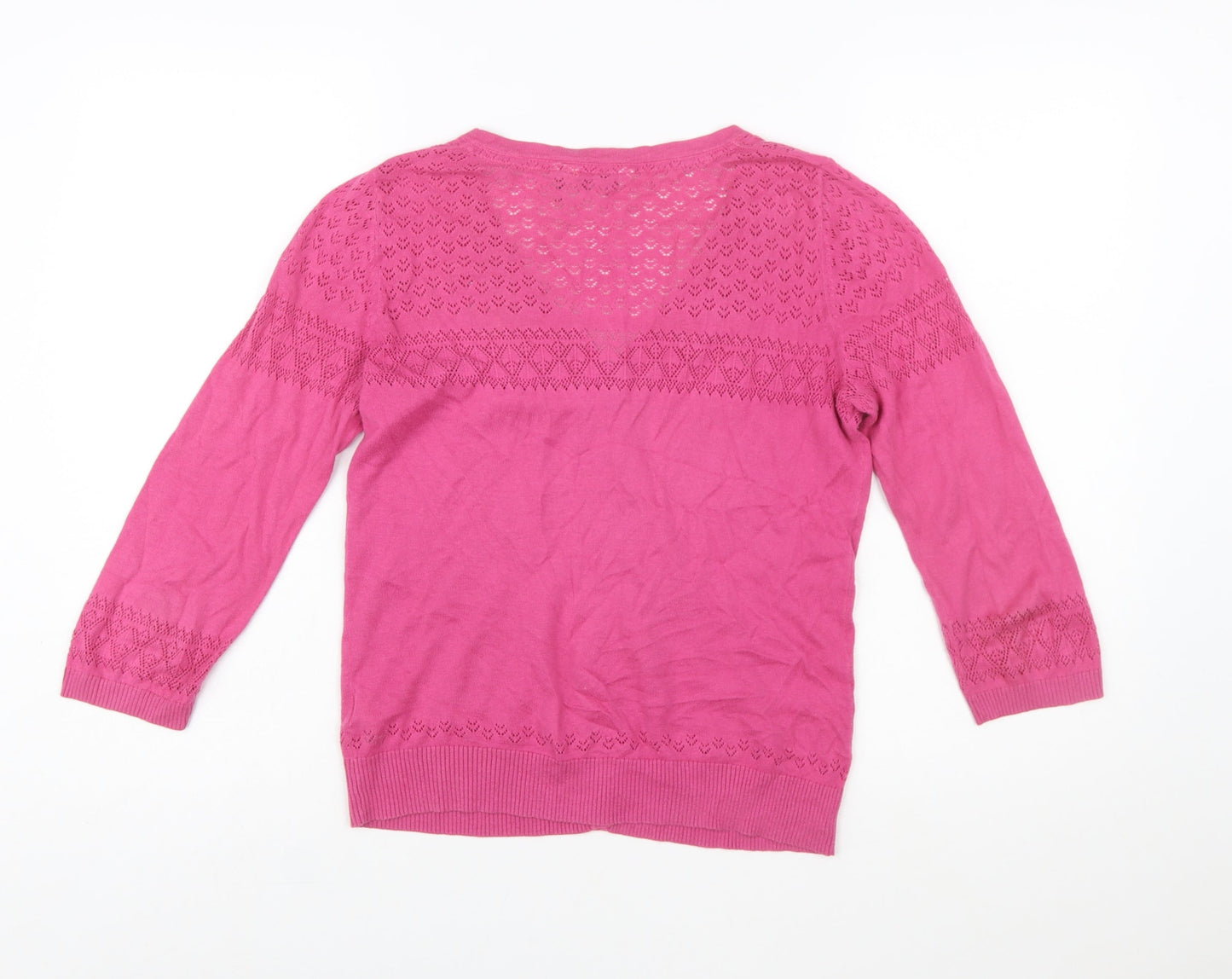 FatFace Women Pink Cotton Button Cardigan Size 12